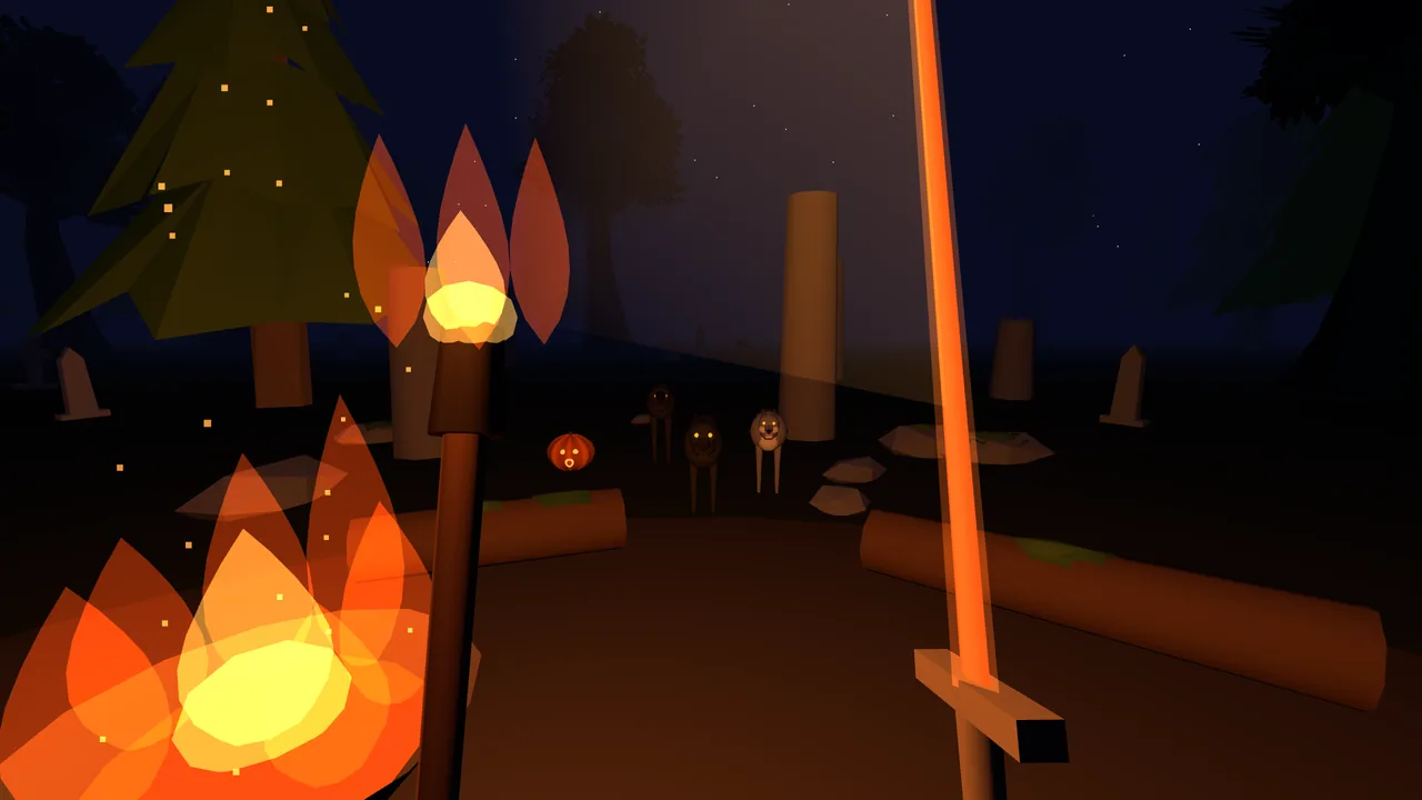 Screenshot: wolves and gravestones in the Barrow Hills